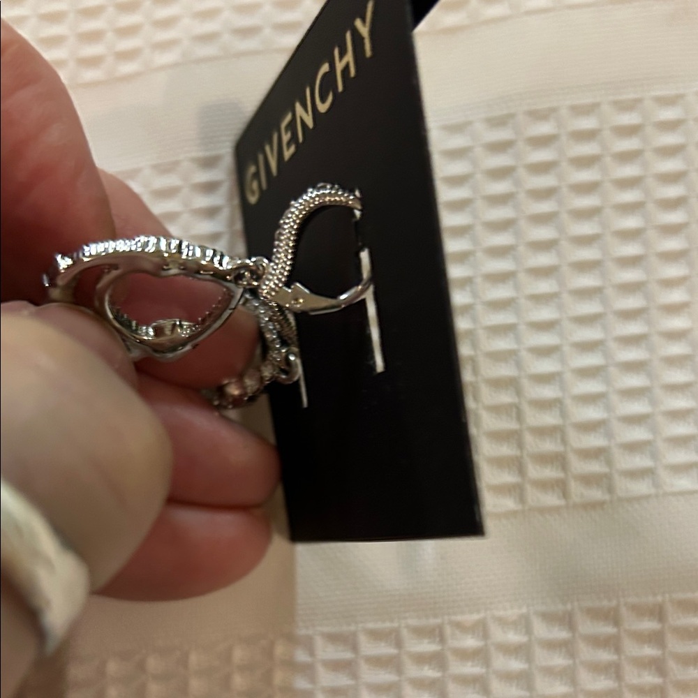 Givenchy Silver Teardrop Crystal Earrings Beautiful Gift ❤️ - Picture 4 of 5